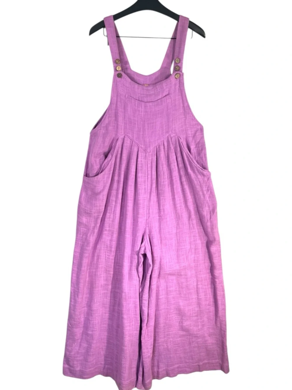 Free People Sun-Drenched Wide Leg Overalls size Large in Lavender